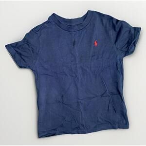 Polo Ralph Lauren Tee Shirt Boys Size 5 Navy Blue Short Sleeve Preppy Casual